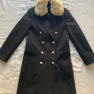 Topshop Coat w/ Faux Fur Collar